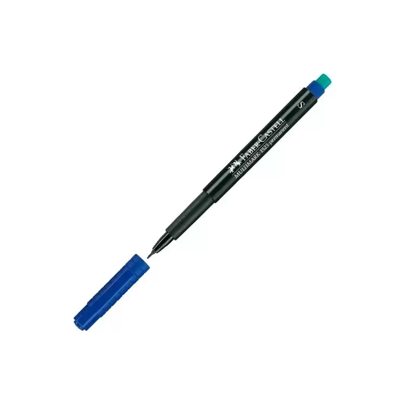 (152351) FABER CASTELL ROTULADOR PERMANENTE MULTIFUNCIONAL MULTIMARK S CON GOMA INTEGRADA AZUL