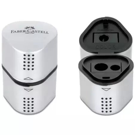 (183800) FABER CASTELL AFILALÁPICES TRÍO GRIP 2001 3 EN 1 PLATEADO METÁLICO