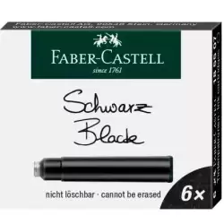 (185507) FABER CASTELL ESTUCHE 6 CARTUCHOS DE TINTA ESTÁNDAR NEGRO