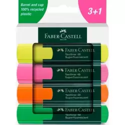 (254844) FABER CASTELL MARCADOR FLUORESCENTE TEXTLINER 48 C/SURTIDOS BLÍSTER 3+1 UD
