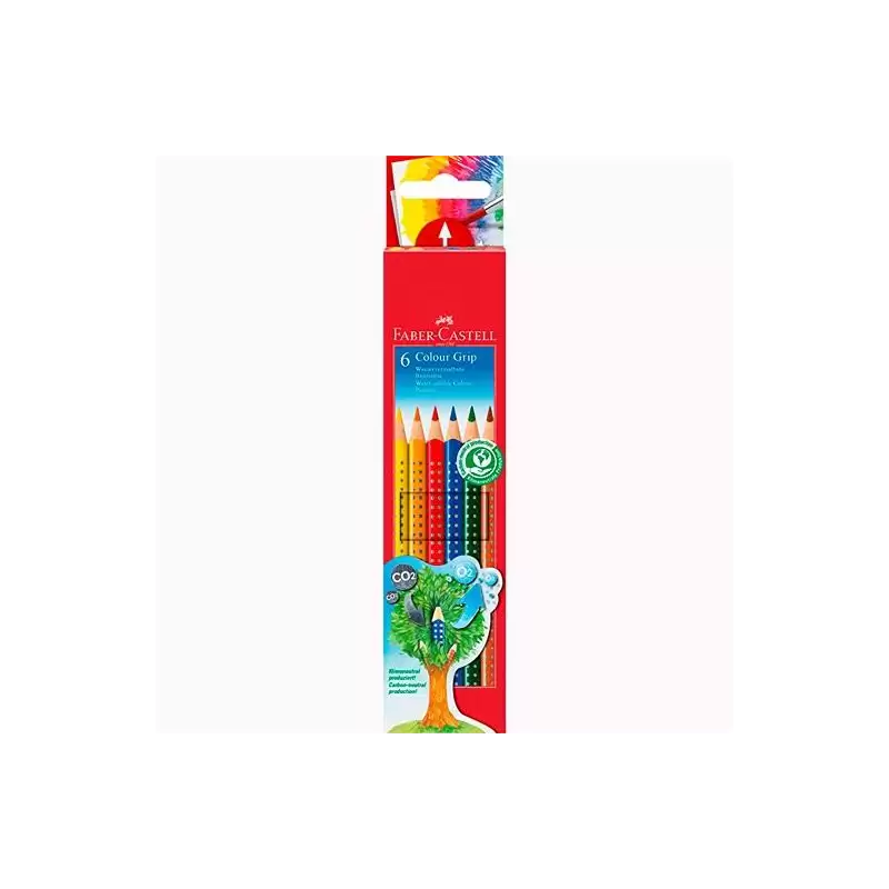 (112406) FABER CASTELL LÁPICES DE COLORES COLOUR GRIP C/SURTIDOS ESTUCHE 6 UD