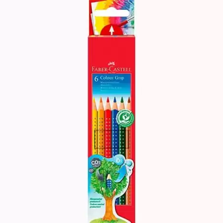 (112406) FABER CASTELL LÁPICES DE COLORES COLOUR GRIP C/SURTIDOS ESTUCHE 6 UD