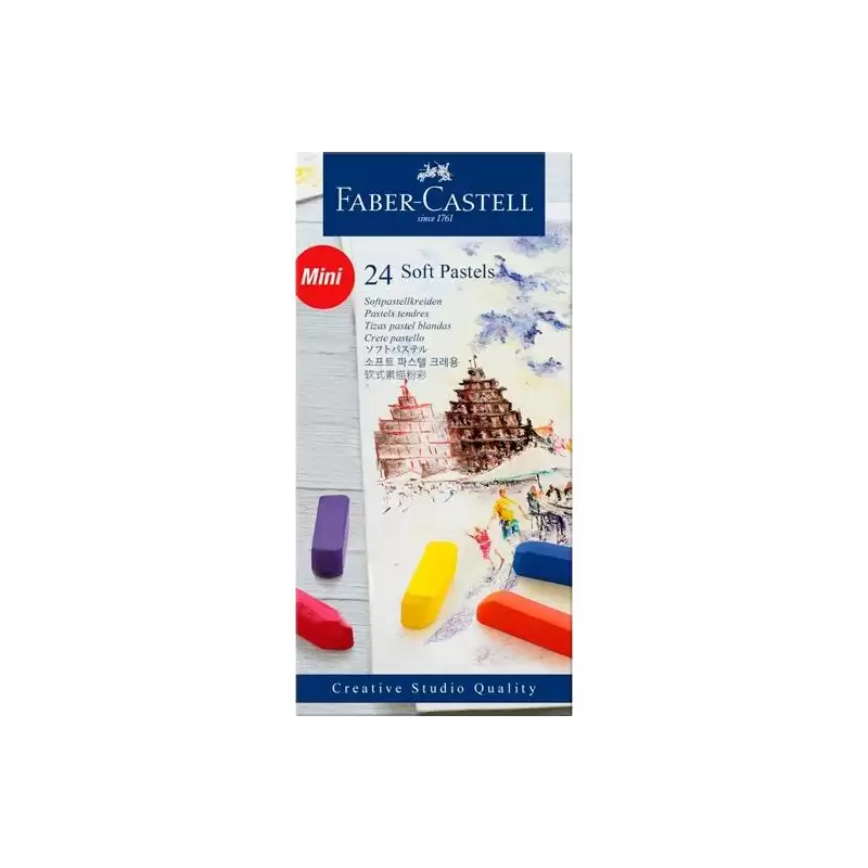 (128224) FABER CASTELL TIZAS PASTELES BLANDAS MINI ESTUCHE 24U C/SURTIDOS