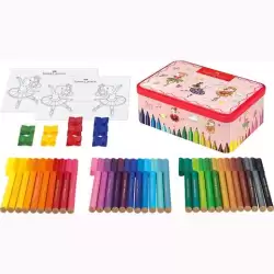 (155534) FABER CASTELL 33 ROTULADORES CONNECTOR BAILARINA + ACCESORIOS C/SURTIDOS CAJA REGALO METÁLICA 45 PIEZAS