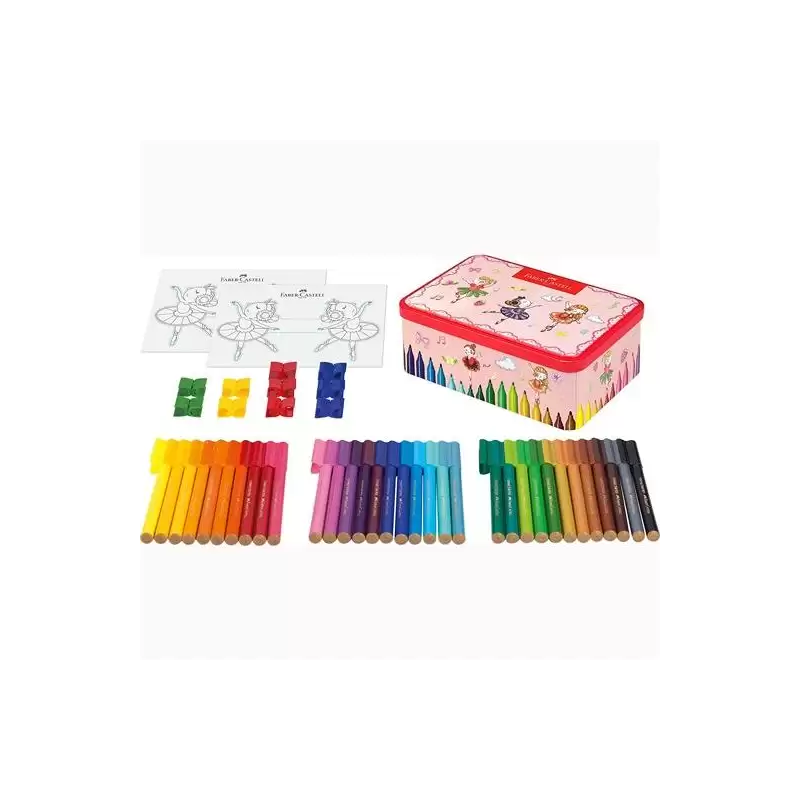 (155534) FABER CASTELL 33 ROTULADORES CONNECTOR BAILARINA + ACCESORIOS C/SURTIDOS CAJA REGALO METÁLICA 45 PIEZAS