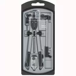 (174045) FABER CASTELL COMPÁS DE AJUSTE RÁPIDO ADAPTADOR UNIVERSAL ALARGADERA Y ACCESORIOS