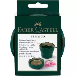 (181520) FABER CASTELL VASO PLEGABLE PARA EL AGUA CLIC&GO VERDE OSCURO
