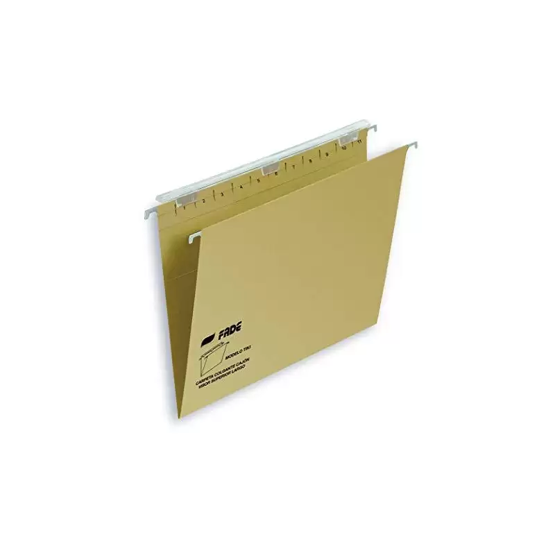 (400064816) FADE CARPETA COLGANTE VISOR SUPERIOR LARGO TIKI KRAFT CARTULINA FOLIO CON ETIQUETAS -25U-