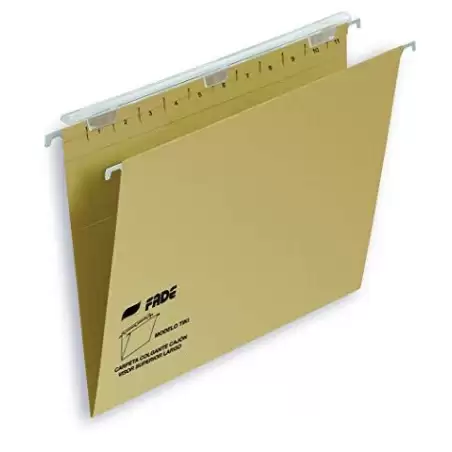 (400064816) FADE CARPETA COLGANTE VISOR SUPERIOR LARGO TIKI KRAFT CARTULINA FOLIO CON ETIQUETAS -25U-