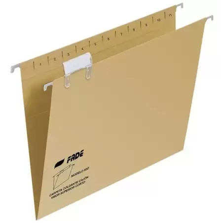 (400064831) FADE CARPETA COLGANTE FOLIO PROLONGADO VISOR SUPERIOR C/ETIQUETAS CARTULINA KRAFT ECO