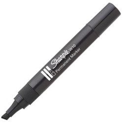 (S0192654) SHARPIE MARCADOR PERMANENTE W10 PUNTA BISELADA NEGRO CAJA 12 UD