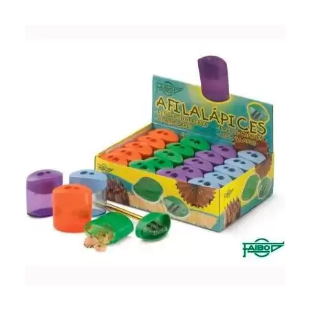 (2102) FAIBO AFILALÁPICES CON DEPÓSITO DOBLE USO PAR LÁPICES FINOS Y GRUESOS C/SURTIDOS EXPOSITOR 20 UD