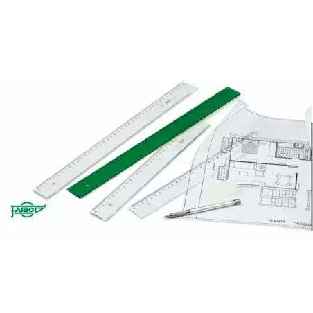 (106-40V) FAIBO REGLA 40CM METACRILATO VERDE
