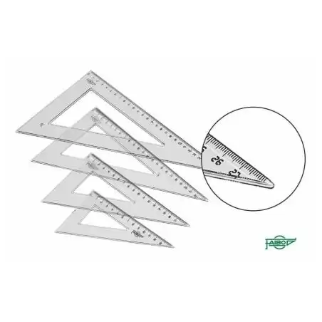 (21325) FAIBO CARTABÓN ESCOLAR GRADUADO 25CM TRANSPARENTE