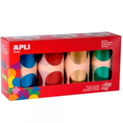 (18303) APLI GOMETS XXL PACK 4 ROLLOS REDONDOS Y COLORES SURTIDOS METALIZADOS -5664 UNIDADES-