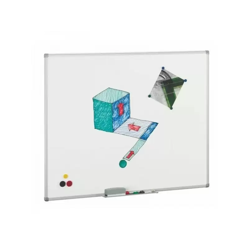 (11-6) FAIBO PIZARRA BLANCA ESTRATIFICADA MARCO DE ALUMINIO CON CAJETÍN 122X244CM