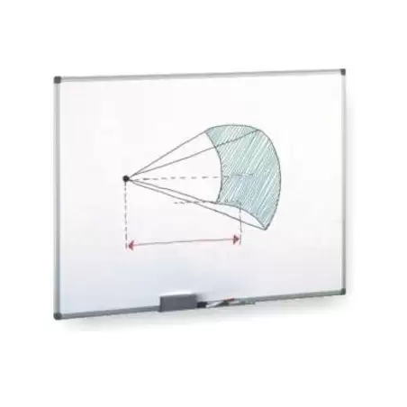 (11M-4) FAIBO PIZARRA BLANCA MELAMINADA MARCO DE ALUMINIO CON CAJETÍN 100X150CM