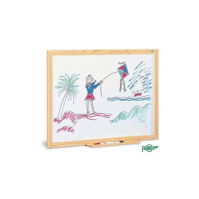 (402-2IND) FAIBO PIZARRA BLANCA ESTRATIFICADA MARCO DE MADERA SIN CAJETIN 80X120CM