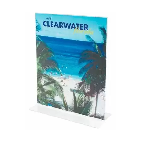 (47901) FAIBO PORTACARTEL DE SOBREMESA EN FORMA DE T DIN A5 VERTICAL 21.5X15X8.3 CM