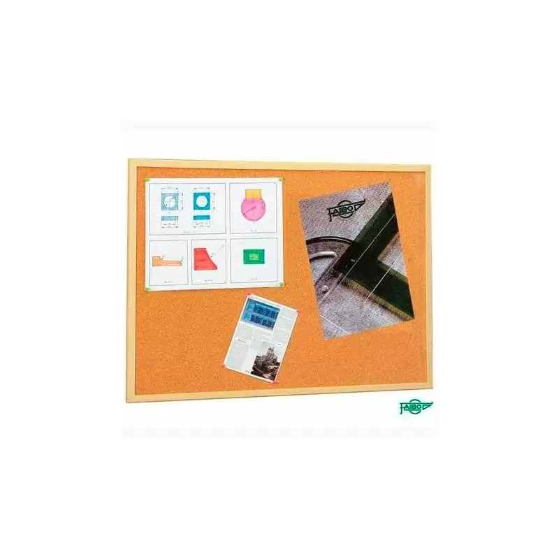 (607-5) FAIBO TABLERO CORCHO ECONÓMICO 80X120 CM CON MARCO DE FIBRA MELAMINADA 35MM