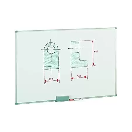 (840-10) FAIBO PIZARRA BLANCA ACERO LACADO BLANCO MARCO DE ALUMINIO 60X90 CM