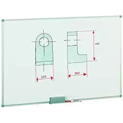 (840-4) FAIBO PIZARRA BLANCA MARCO DE ALUMINIO 120X150CM ACERO LACADO BLANCO