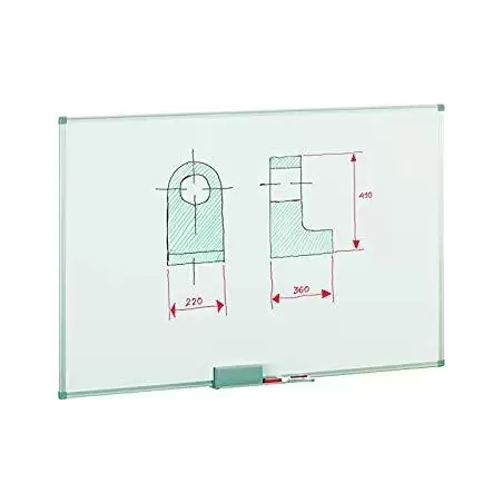 (840-4) FAIBO PIZARRA BLANCA MARCO DE ALUMINIO 120X150CM ACERO LACADO BLANCO