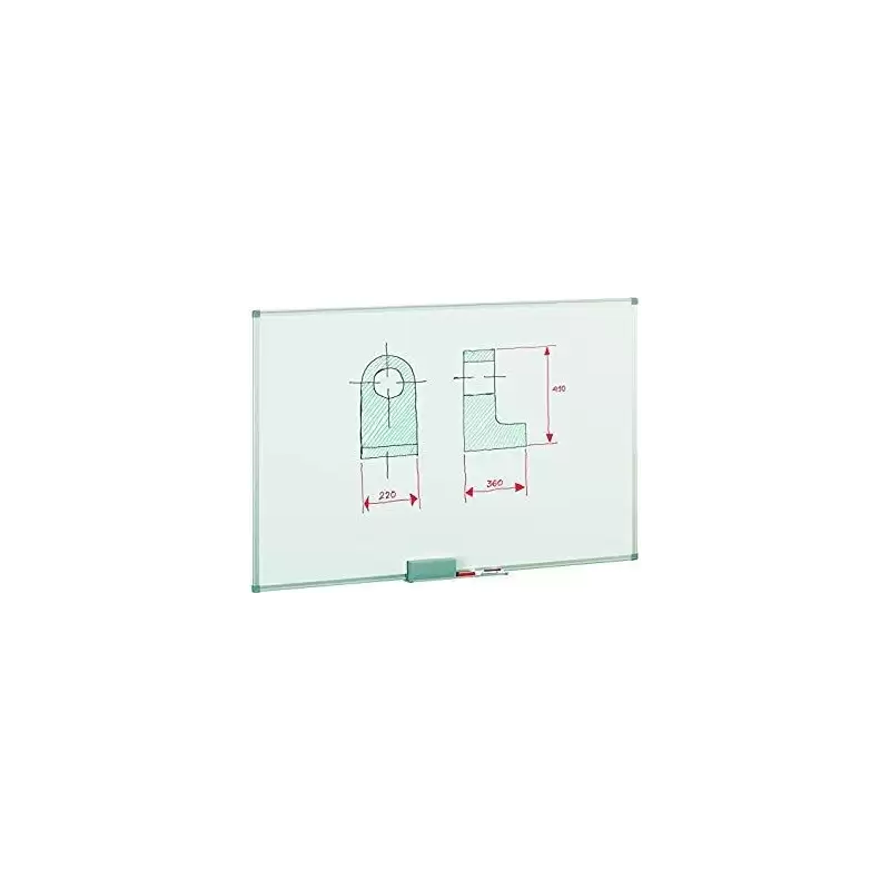 (840-5) FAIBO PIZARRA BLANCA ACERO LACADO BLANCO MARCO DE ALUMINIO 120X200 CM