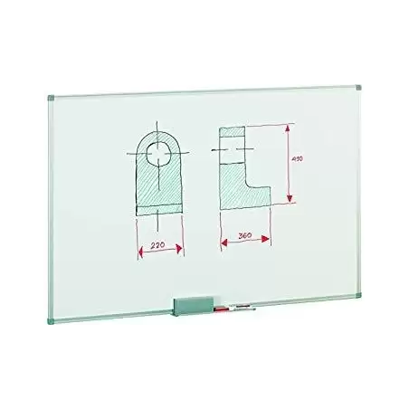 (840-5) FAIBO PIZARRA BLANCA ACERO LACADO BLANCO MARCO DE ALUMINIO 120X200 CM
