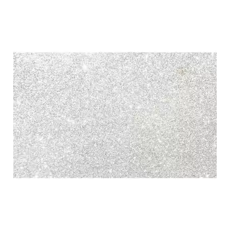 (572ZG40) FAMA GOMA EVA 50X70CM GROSOR 2MM GLITTER BLANCO PACK 10 UD