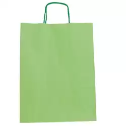 (27265VC) FAMA BOLSA DE ASA RETORCIDA 125GR 15X8X21CM PAPEL VERDE CLARO