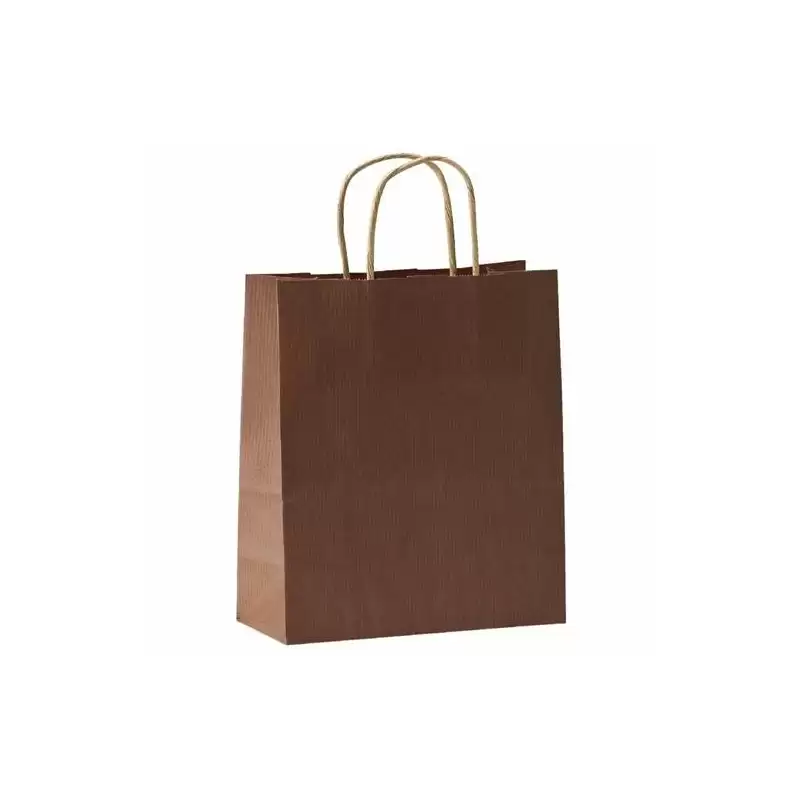 (27268CT) FAMA BOLSA DE ASA RETORCIDA 125GR 31X11X42CM PAPEL MARRÓN OSCURO