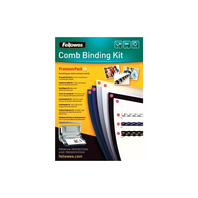(5371801) FELLOWES KIT DE ENCUADERNACIÓN PREMIUM 20 DOCUMENTOS