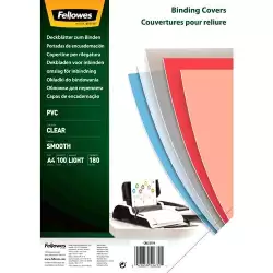 (5375901) FELLOWES TAPAS ENCUADERNACIÓN A4 PVC 180 MICRAS TRANSPARENTE PACK 100 UD