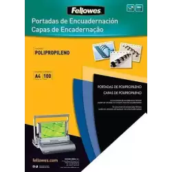 (5476603) FELLOWES TAPAS ENCUADERNACIÓN A4 PP 280 MICRAS NEGRO PACK 100 UD