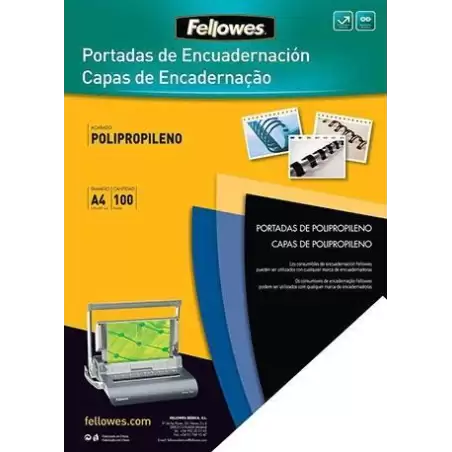 (54770) FELLOWES TAPAS ENCUADERNAR A4 PP 450 MICRAS TRANSPARENTE PACK 100 UD