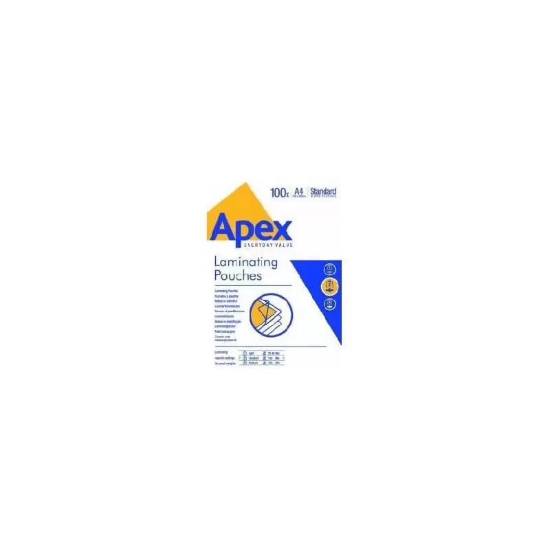(6003501) FELLOWES FUNDAS DE PLASTIFICAR APEX 125 MICRAS A4 BRILLO PACK 100 UD