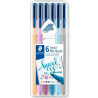 (323SB6CS12) STAEDTLER ROTULADOR TRIPLUS COLOR 323 C/SURTIDOS SUAVES ESTUCHE 6U