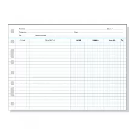 (4175602) FINOCAM RECAMBIO MULTIFIN CUENTAS CORRIENTES 3006 FOLIO APAISADO 50H 90GR