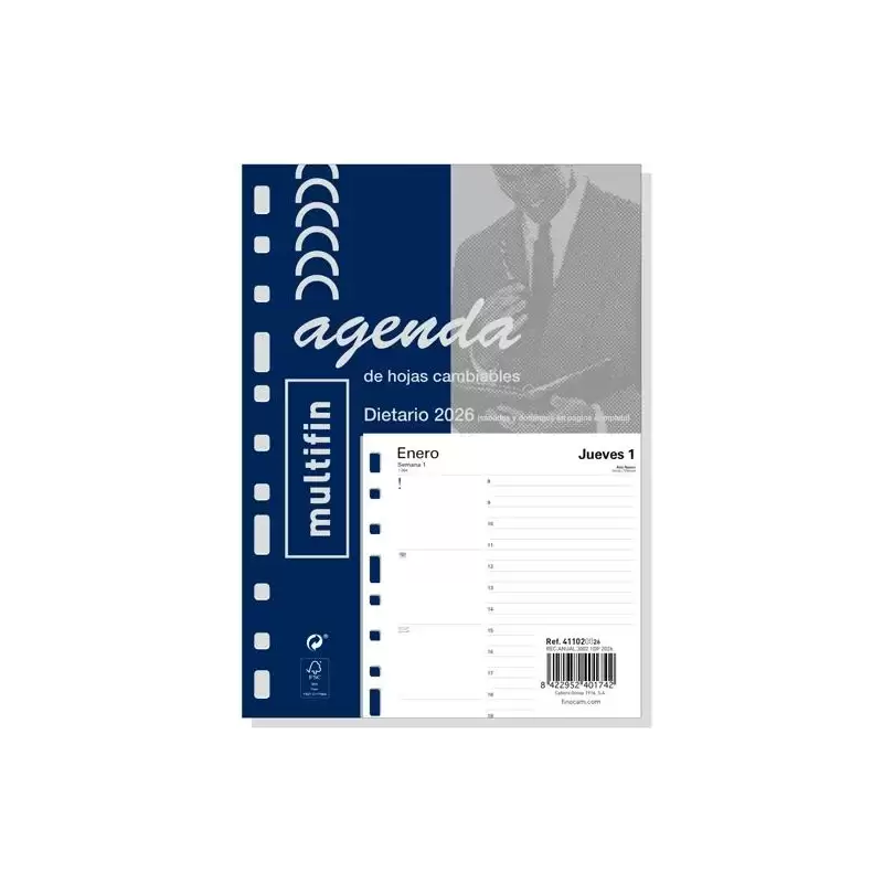 (411020026) FINOCAM RECAMBIO ANUAL AGENDA 11 ANILLAS MULTIFIN 3002-155X215MM 1DP 2026