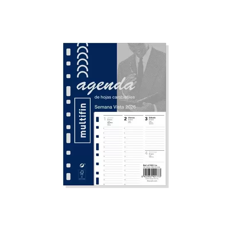 (411030026) FINOCAM RECAMBIO ANUAL AGENDA 11 ANILLAS MULTIFIN 3002-155X215MM SVV 2026