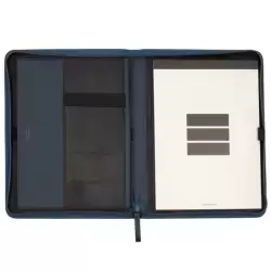 (5098203) FINOCAM PORTADOCUMENTOS NOPAL CREMALLERA A4 IMITACIÓN CUERO AZUL MARINO