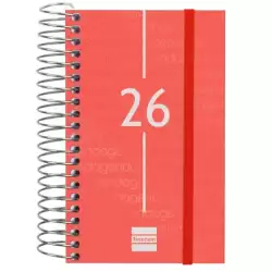 (741083026) FINOCAM AGENDA ESPIRAL YEAR E3-79X127MM 1DP TAPA PP ROJO 2026