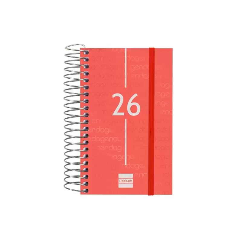 (741083026) FINOCAM AGENDA ESPIRAL YEAR E3-79X127MM 1DP TAPA PP ROJO 2026