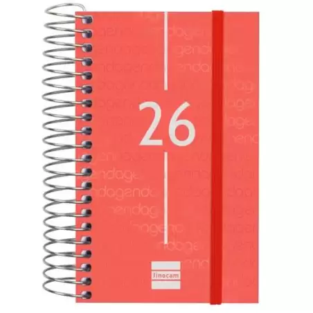 (741083026) FINOCAM AGENDA ESPIRAL YEAR E3-79X127MM 1DP TAPA PP ROJO 2026