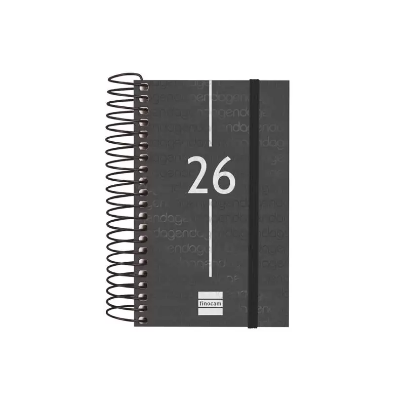 (741086026) FINOCAM AGENDA ESPIRAL YEAR E3-79X127MM 1DP TAPA PP NEGRO 2026