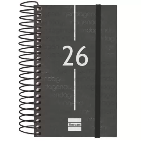 (741086026) FINOCAM AGENDA ESPIRAL YEAR E3-79X127MM 1DP TAPA PP NEGRO 2026