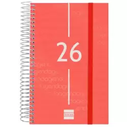 (741093026) FINOCAM AGENDA ESPIRAL YEAR E5-117X181MM 1DP TAPA PP ROJO 2026