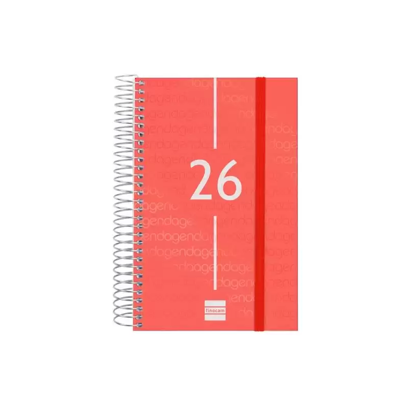 (741093026) FINOCAM AGENDA ESPIRAL YEAR E5-117X181MM 1DP TAPA PP ROJO 2026