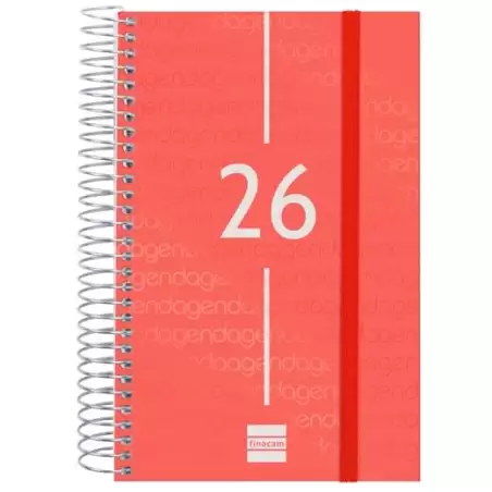 (741093026) FINOCAM AGENDA ESPIRAL YEAR E5-117X181MM 1DP TAPA PP ROJO 2026
